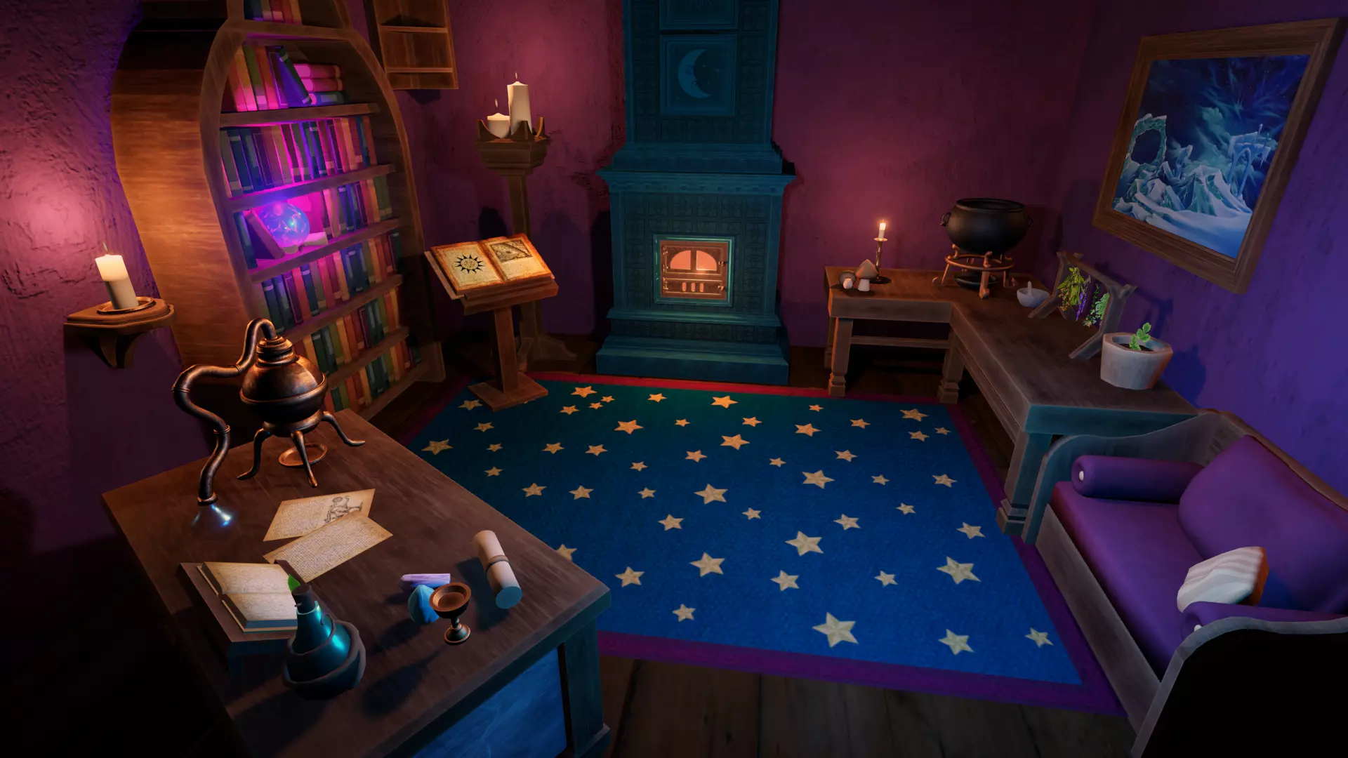 Fantasy Wizard Library & Study Furniture Pack preview 2